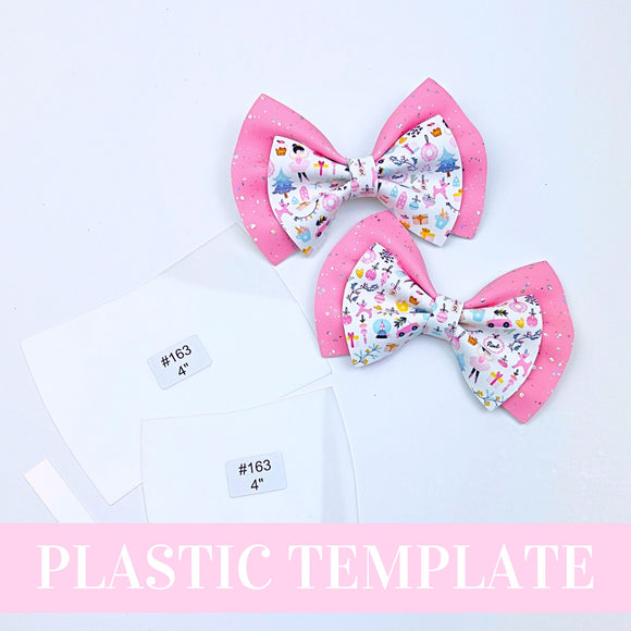 Bow # 163  Plastic Hair Bow Template - 4 sizes available - Pinch Hair Bow Template - Plastic Trace and Cut Template