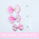 Bow # 166 Plastic Hair Bow Template - Scalloped Pinch Hair Bow Template - Hair Bow Template - Plastic Trace and Cut Template