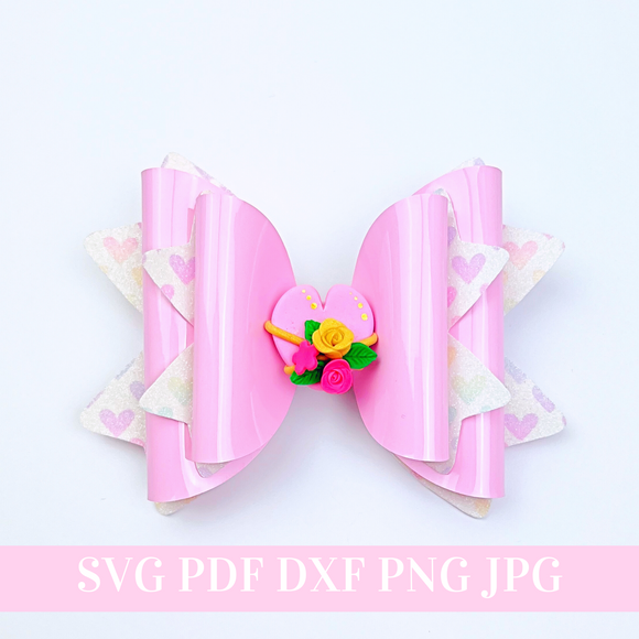 Double Hair Bow Template SVG - Hair Bow SVG, PDF - Digital Template - Hair Bow Template - Cricut cut file - Silhouette cut file - BOW # 54