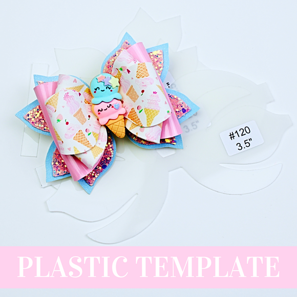 Bow # 120 Plastic Hair Bow Template - Hair Bow Template - Plastic Trace and Cut Template