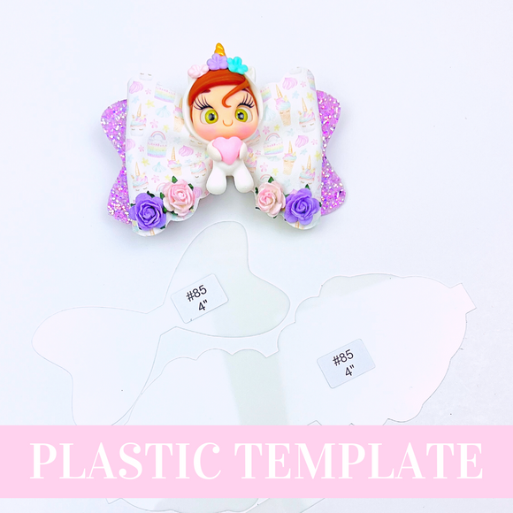 Bow # 85 Plastic Scalloped Pinch Hair Bow Template - Hair Bow Template - Plastic Trace and Cut Template