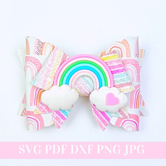 Double Hair Bow Template SVG - Hair Bow SVG, PDF - Digital Template - Hair Bow Template - Cricut cut file - Silhouette cut file - BOW # 93