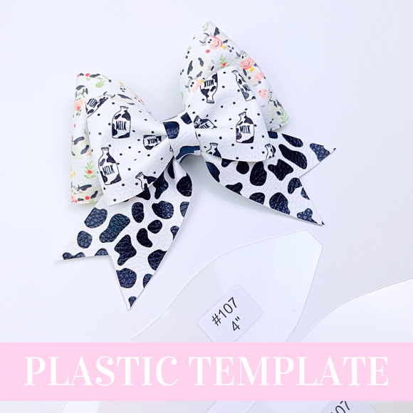 Bow # 107 Plastic Pinch Hair Bow Template - Hair Bow Template - Plastic Trace and Cut Template