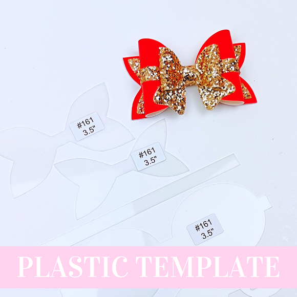Bow # 161 Plastic Hair Bow Template - 4 sizes - Hair Bow Template - Plastic Trace and Cut Template