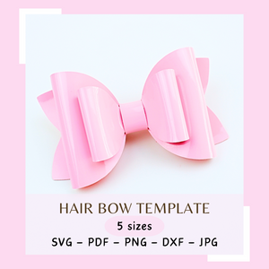 Classic Hair Bow SVG - Hair Bow Template SVG, PDF - Digital Template - Hair Bow Template - Cricut cut file - BOW # 167
