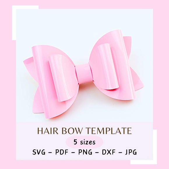 Classic Hair Bow SVG - Hair Bow Template SVG, PDF - Digital Template - Hair Bow Template - Cricut cut file - BOW # 167