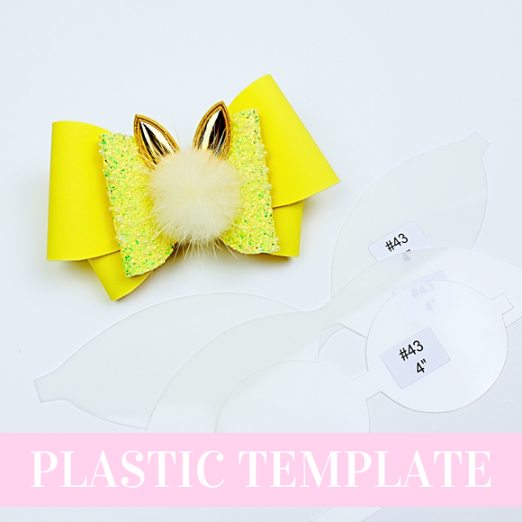 Bow # 43 Plastic Hair Bow Template - 3 sizes available - Hair Bow Template - Plastic Trace and Cut Template