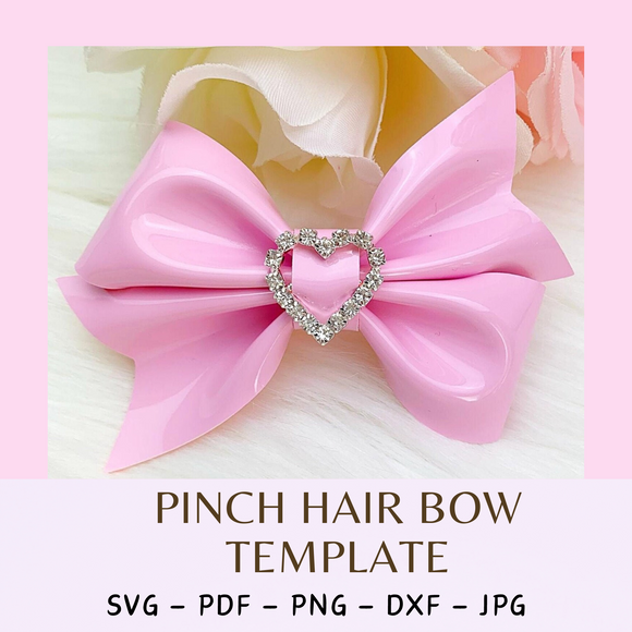 Pinch Hair Bow SVG - Hair Bow Template SVG, PDF - Digital Template - Hair Bow Template - Cricut cut file - Silhouette cut file - BOW #70