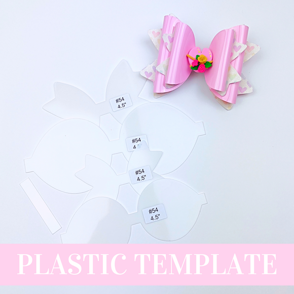 Bow # 54  Plastic Hair Bow Template - 4 sizes available - Hair Bow Template - Plastic Trace and Cut Template
