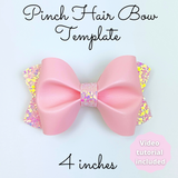 Pinch Hair Bow SVG - Hair Bow Template SVG, PDF - Digital Template - Hair Bow Template - Cricut cut file - Silhouette cut file - BOW # 132