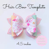 Hair Bow SVG Template - Hair Bow SVG, PDF - Digital Template - Hair Bow Template - Cricut cut file - Silhouette cut file - BOW # 120