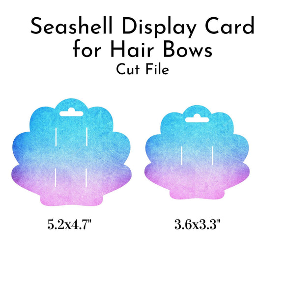 Seashell Hair Bow Display Card SVG, Bow Cards SVG, Bow Display Template SVG, Hair Bow Template, Silhouette Cut Files, Cricut Cut Files