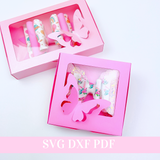 Butterfly Bow Box Template - Hair Bow Box SVG, PDF -  Gift Box Template - Box SVG - Digital Template - Cricut Cut File - Silhouette Cut File
