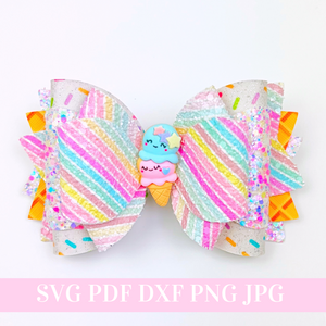 Hair Bow Template SVG - Hair Bow SVG, PDF - Digital Template - Hair Bow Template - Cricut cut file - Silhouette cut file - BOW # 111