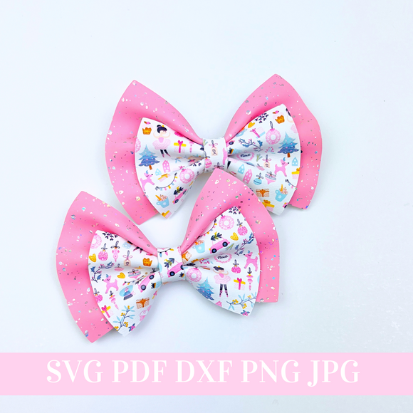 Pinch Hair Bow Template SVG - Hair Bow SVG, PDF - Digital Template - Hair Bow Template - Cricut cut file - Silhouette cut file - BOW # 163