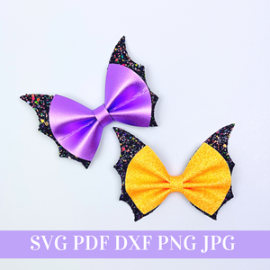 Bat Hair Bow Template SVG - Halloween Hair Bow SVG, PDF - Digital Template - Hair Bow Template - Cricut cut file - Silhouette cut file - BOW # 157