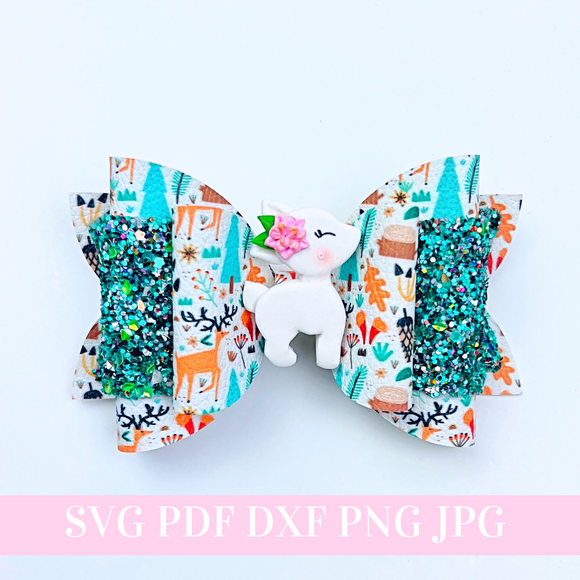 Hair Bow Template SVG - Hair Bow SVG, PDF - Digital Template - Hair Bow Template - Cricut cut file - Silhouette cut file - BOW #159