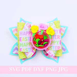 Hair Bow SVG Template # 120  - Hair Bow SVG, PDF - Digital Template - Hair Bow Template - Cricut cut file - Silhouette cut file - BOW # 120