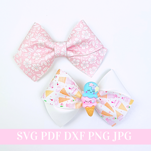 Pinch Hair Bow Template SVG -  Hair Bow SVG, PDF - Digital Template - Hair Bow Template - Cricut cut file - Silhouette cut file - BOW # 149