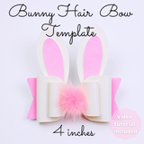 Easter Hair Bow Template SVG - Easter Bunny Hair Bow SVG, PDF - Digital Template - Hair Bow Template - Cricut cut file - Silhouette cut file - Bow # 87