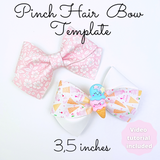 Pinch Hair Bow Template SVG -  Hair Bow SVG, PDF - Digital Template - Hair Bow Template - Cricut cut file - Silhouette cut file - BOW # 149