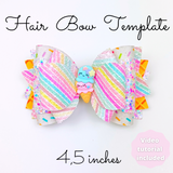 Hair Bow Template SVG - Hair Bow SVG, PDF - Digital Template - Hair Bow Template - Cricut cut file - Silhouette cut file - BOW # 111