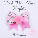 Pinch Hair Bow Template SVG - Hair Bow SVG, PDF - Digital Template - Hair Bow Template - Cricut cut file - Silhouette cut file - BOW # 162