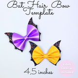 Bat Hair Bow Template SVG - Halloween Hair Bow SVG, PDF - Digital Template - Hair Bow Template - Cricut cut file - Silhouette cut file - BOW # 157