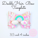 Double Hair Bow Template SVG - Hair Bow SVG, PDF - Digital Template - Hair Bow Template - Cricut cut file - Silhouette cut file - BOW # 93