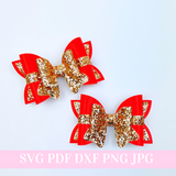 Hair Bow Template SVG - Hair Bow SVG, PDF - Digital Template - Hair Bow Template - Cricut cut file - Silhouette cut file - BOW # 161