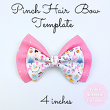 Pinch Hair Bow Template SVG - Hair Bow SVG, PDF - Digital Template - Hair Bow Template - Cricut cut file - Silhouette cut file - BOW # 163