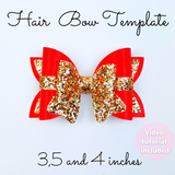 Hair Bow Template SVG - Hair Bow SVG, PDF - Digital Template - Hair Bow Template - Cricut cut file - Silhouette cut file - BOW # 161