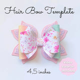 Hair Bow SVG Template # 120  - Hair Bow SVG, PDF - Digital Template - Hair Bow Template - Cricut cut file - Silhouette cut file - BOW # 120