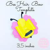 Bee Hair Bow Template SVG -  Hair Bow SVG, PDF - Digital Template - Hair Bow Template - Cricut cut file - Silhouette cut file - BOW # 156