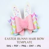 Easter Bunny Hair Bow Template SVG - Easter Hair Bow SVG, PDF - Digital Template - Hair Bow Template - Cricut cut file - BOW # 125