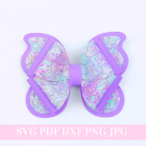 Butterfly Hair Bow SVG Template - Hair Bow SVG, PDF - Digital Template - Hair Bow Template - Cricut cut file - Silhouette cut file