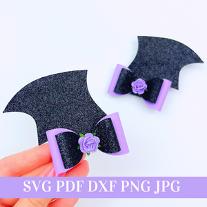 Bat Wings Hair Clips SVG - Halloween Hair Clip SVG, PDF - Digital Template - Hair Clip Template - Cricut cut file - Silhouette cut file