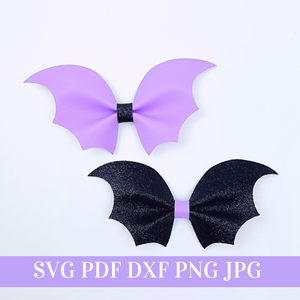 Pinch Bat Hair Bow Template SVG - Halloween Hair Bow SVG, PDF - Digital Template - Hair Bow Template - Cricut cut file - Silhouette cut file - BOW # 147