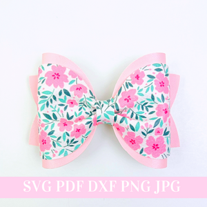 Pinch Hair Bow Template SVG - 3,5 inches -  Hair Bow SVG, PDF - Digital Template - Hair Bow Template - Cricut cut file - Silhouette cut file - BOW #14