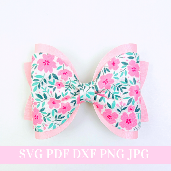 Pinch Hair Bow Template SVG - 3,5 inches -  Hair Bow SVG, PDF - Digital Template - Hair Bow Template - Cricut cut file - Silhouette cut file - BOW #14