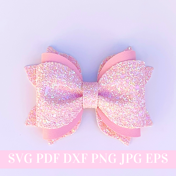 Pinch Hair Bow Template SVG - 4 inches -  Hair Bow SVG, PDF - Digital Template - Hair Bow Template - Cricut cut file - Silhouette cut file