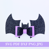 Bat Hair Bow Template SVG - Halloween Hair Bow SVG, PDF - Digital Template - Hair Bow Template - Cricut cut file - Silhouette cut file - BOW # 146