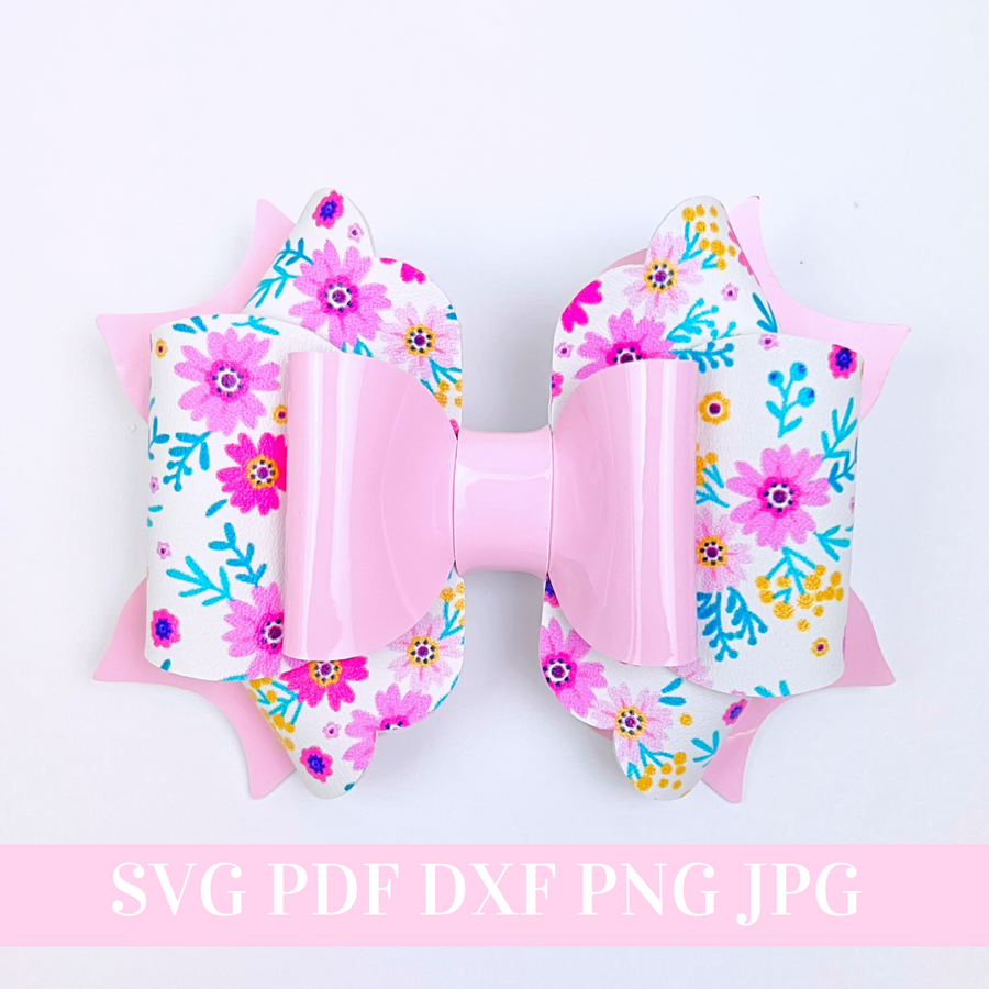 Scalloped Hair Bow Template SVG - Hair Bow SVG, PDF - Digital Template ...