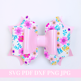 Scalloped Hair Bow Template SVG - Hair Bow SVG, PDF - Digital Template - Hair Bow Template - Cricut cut file - Silhouette cut file - BOW # 124