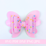 Butterfly Hair Bow SVG Template - Hair Bow SVG, PDF - Digital Template - Hair Bow Template - Cricut cut file - Silhouette cut file - BOW #143