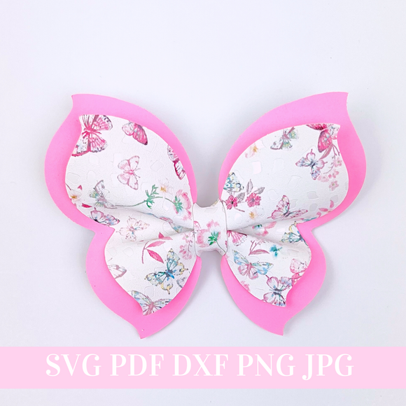 Pinch Butterfly Hair Bow SVG Template - Hair Bow SVG, PDF - Digital Template - Hair Bow Template - Cricut cut file - Silhouette cut file