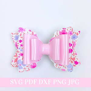 Scalloped Hair Bow Template SVG - Hair Bow SVG, PDF - Digital Template - Hair Bow Template - Cricut cut file - Silhouette cut file