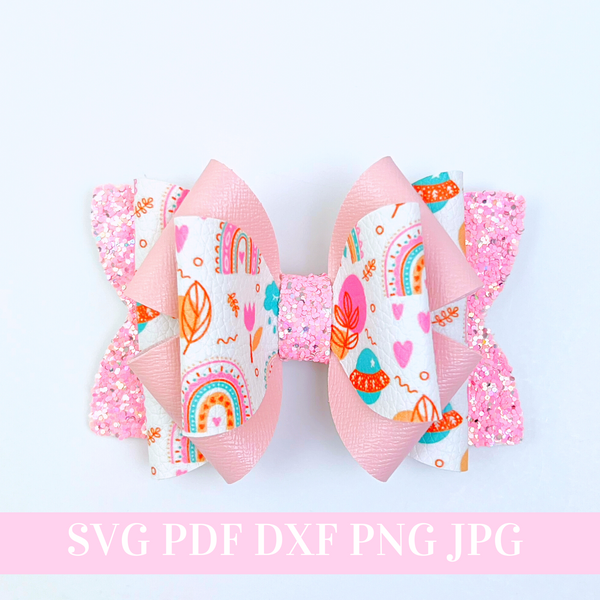 Hair Bow Template SVG - Hair Bow SVG, PDF - Digital Template - Hair Bo ...