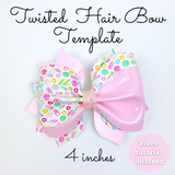 Twisted Hair Bow Template SVG - Hair Bow SVG, PDF - Digital Template - Hair Bow Template - Cricut cut file - Silhouette cut file