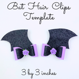 Bat Wings Hair Clips SVG - Halloween Hair Clip SVG, PDF - Digital Template - Hair Clip Template - Cricut cut file - Silhouette cut file